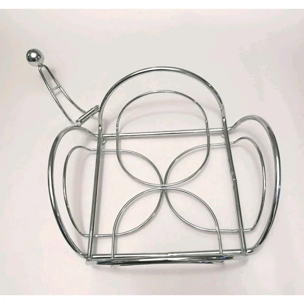 Chrome Napkin Holder  Floral Design